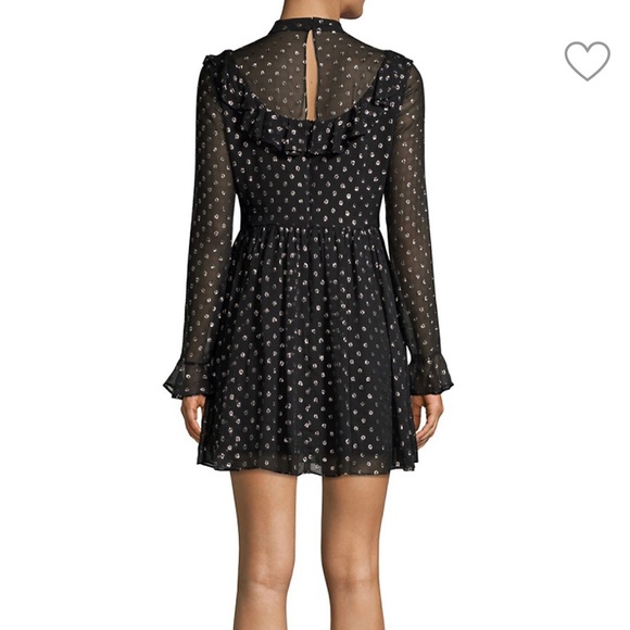 Robert Rodriguez Metallic Polka Dot Chiffon Dress - Picture 2 of 3